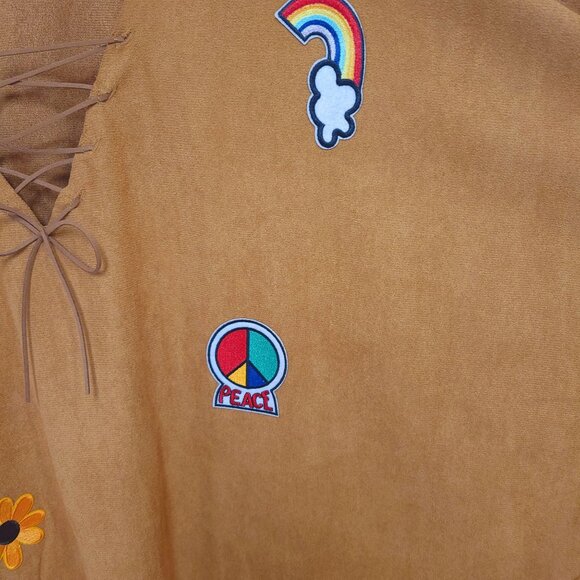 Spirit Adult Free Spirit Babe hippie Halloween costume poncho only - Picture 12 of 14